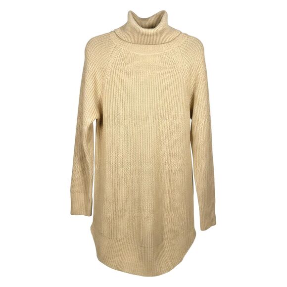 Lillusory Apricot Beige Tan Oversized Turtleneck Sweater Dress Small - Picture 4 of 8
